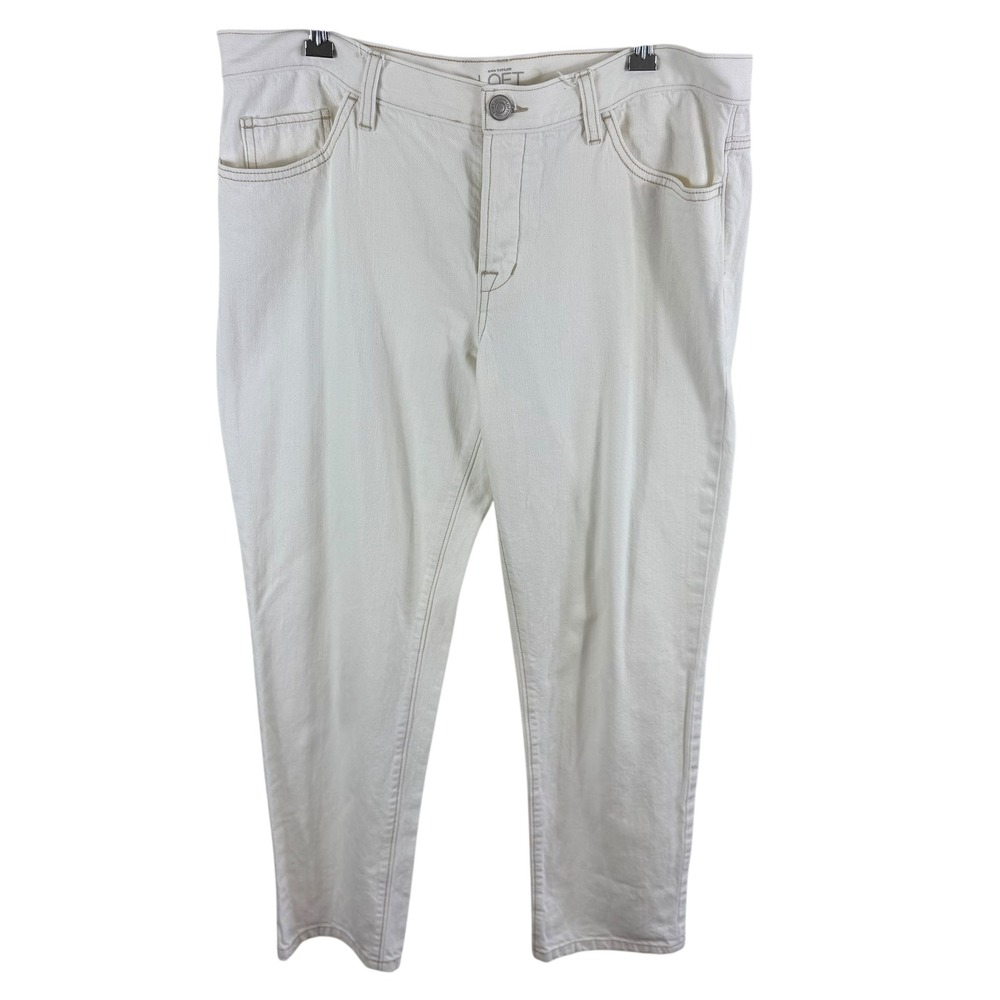 Ann Taylor LOFT NWT Boyfriend‎ Jeans Cream White Button Fly Size 31 12